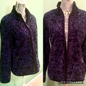 NWT: Patterned Blue ZIP-up Fleece